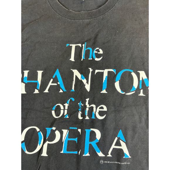 VINTAGE Phantom Of The Opera Shirt Mens XL Black Graphic Single Stitch Tees USA - Picture 4 of 7
